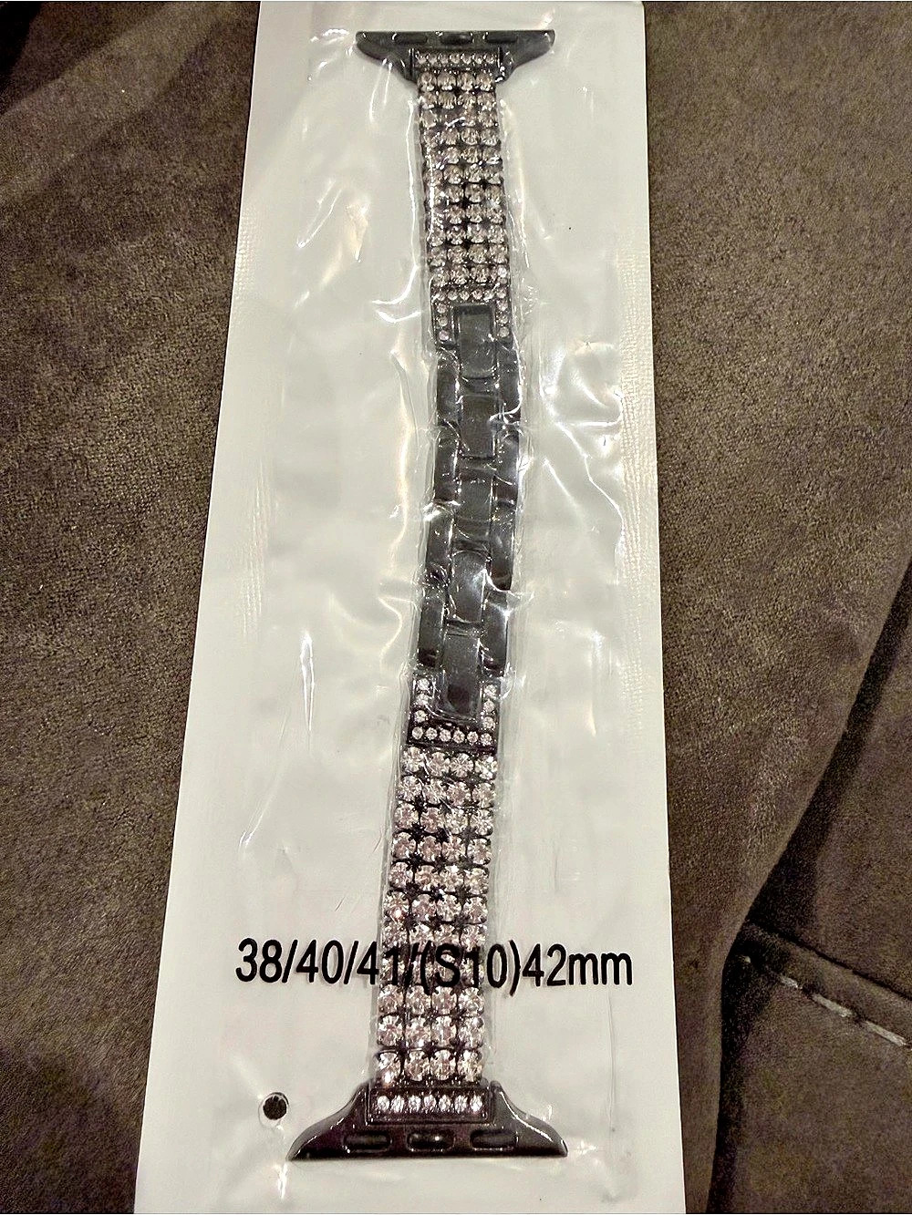 Rhinestone Smartwatch Band Silver & Black 38-42mm